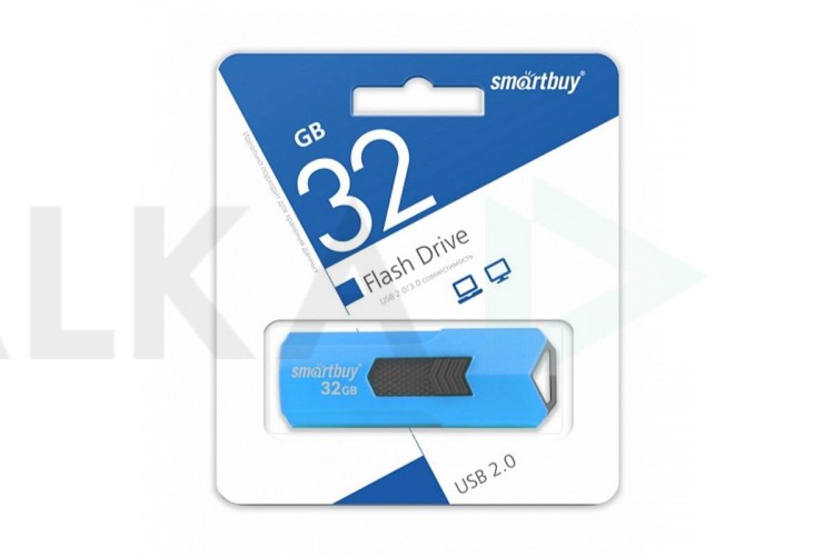 Флешка USB 2.0 Smartbuy 32GB STREAM Blue (SB32GBST-B)