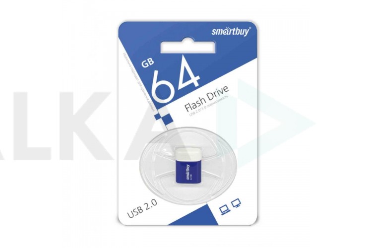 Флешка USB 2.0 Smartbuy 64GB LARA Blue (SB64GBLARA-B)