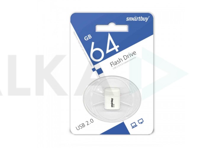 Флешка USB 2.0 Smartbuy 64GB LARA White (SB64GBLARA-W)