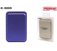Кармашек визитница на телефона магнитный для MagSafe KZDOO leather wallet Carbon (Blue)