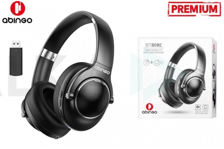 Наушники мониторные беспроводные ABINGO Wireless Headphone BT80NC Pro Black