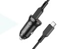 Автомобильное зарядное устройство АЗУ USB + Type-C + кабель Type-C - Type-C Borofone BZ18A PD20W + QC3.0 (черный)