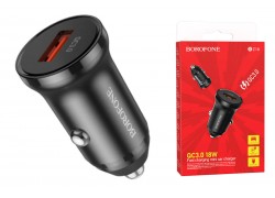 Автомобильное зарядное устройство АЗУ USB BOROFONE BZ18 power single port QC3.0 (черный)