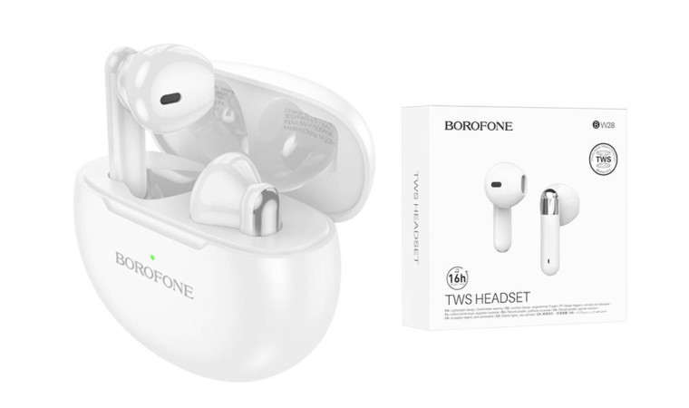 Наушники вакуумные беспроводные BOROFONE BW28 Illusion true wireless BT headset Bluetooth (белый) Наушники вакуумные беспроводные BOROFONE BW28 Illusion true wireless BT headset Bluetooth (белый)