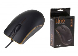 Мышь проводная Perfeo "LINE", оптич., 3 кн, USB, чёрная