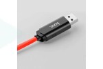 Кабель USB - MicroUSB HOCO U29 2,4A (красный) 1,2м (с LED дисплеем)