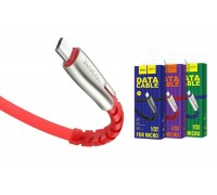Кабель USB - MicroUSB HOCO U58 2,4A (красный) 1,2м (усиление сгиба)