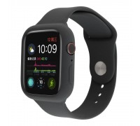 Ремешок силиконовый с бампером для Apple Watch 42 мм цвет угольносерый