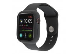 Ремешок силиконовый с бампером для Apple Watch 42 мм цвет угольносерый
