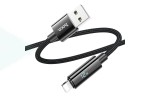 Кабель USB - Lightning HOCO U125  Benefit charging data cable with display (черный) 1,2м