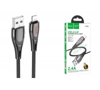 Кабель USB - Lightning HOCO U133 Monte (черный) 1,2м 