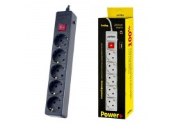 Сетевой фильтр Perfeo "POWER+", 1,8м, 5 розеток, черный (PF-PP-5/1,8-B) PF_A4658