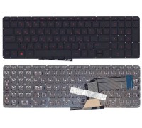 Клавиатура для ноутбука HP Pavilion 15-P 17-F черная с красной подсветкой