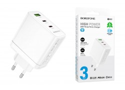 Сетевое зарядное устройство 2USB-C + USB  BOROFONE BN12 PD65W (белый)