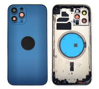 Корпус для iPhone 12 Pro (синий) CE (литое стекло + магнит)