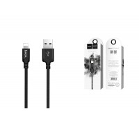 Кабель USB - Lightning HOCO X14, 2,4A (черный) 2м (в оплетке)