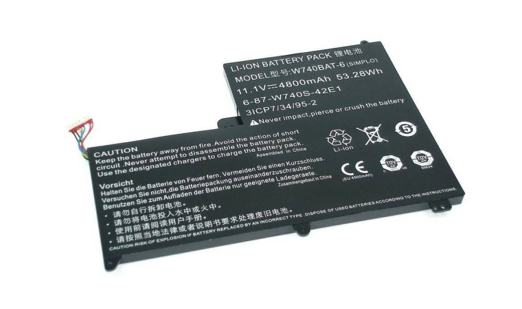 Аккумулятор W740BAT-6 для ноутбука DNS Clevo W740 11.1V 4800mAh ORG Аккумулятор W740BAT-6 для ноутбука DNS Clevo W740 11.1V 4800mAh ORG