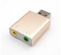 Внешняя звуковая карта USB в металлическом корпусе