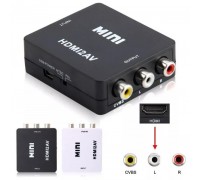 Конвертер переходник HDMI (мама) - RCA (мама) черный