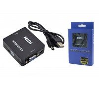 Конвертер переходник HDMI (мама) - VGA (мама) черный