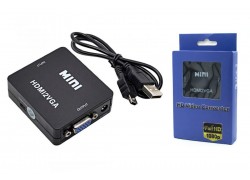 Конвертер переходник HDMI (мама) - VGA (мама) черный