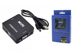 Конвертер переходник HDMI - VGA (мама - мама) черный