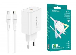 Сетевое зарядное устройство USB-C + кабель Lightning - Type-C BOROFONE BA57A PD20W (белый)