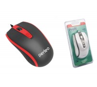 Мышь проводная оптическая Perfeo "PROFIL" 4 кн, USB (черно-красный)