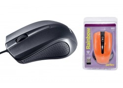 Мышь проводная оптическая Perfeo "RAINBOW", 3 кн, USB (черный)