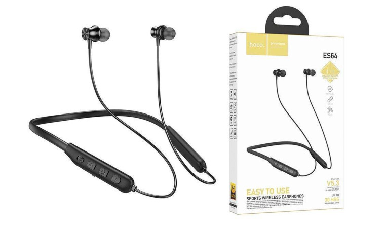 Наушники вакуумные беспроводные HOCO ES64 Easy Sound sports BT earphones headset Bluetooth (черный) Наушники вакуумные беспроводные HOCO ES64 Easy Sound sports BT earphones headset Bluetooth (черный)