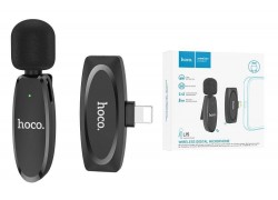 Микрофон беспроводной HOCO L15 Crystal lavalier  wireless microphone digital Lightning черный