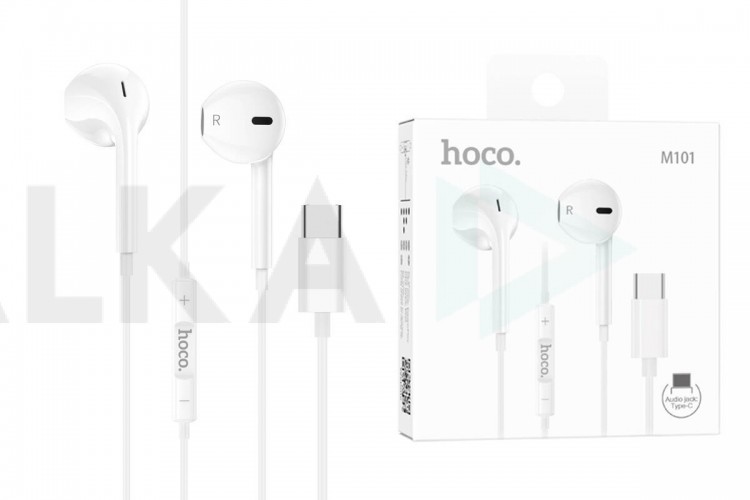 Наушники вакуумные проводные HOCO M101 Crystal joy (белый)