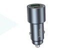 Автомобильное зарядное устройство АЗУ USB + USB-C HOCO Z60 Bloom 48W dual-port PD30W+QC3.0 multi-protocol (металлический серый)