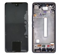Дисплей для Samsung A536E Galaxy A53 Black в сборе с тачскрином + рамка 100%