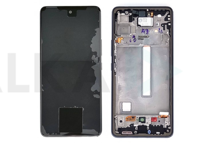 Дисплей для Samsung A536E Galaxy A53 Black в сборе с тачскрином + рамка 100%
