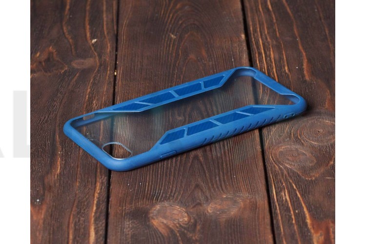 Чехол для iPhone 7+/8+ X-Серия с синим бампером (прозрачный)