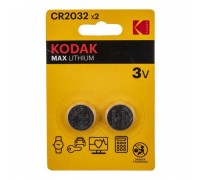 Батарейка литиевая KODAK CR2032/2BL MAX Lithium цена за блистер 2 шт