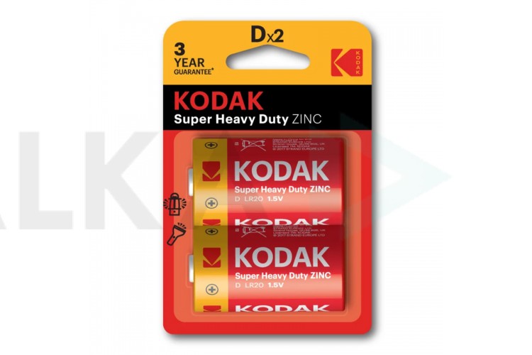 Батарейка солевая KODAK R20/2BL Super Heavy Duty блистер цена за 2 шт