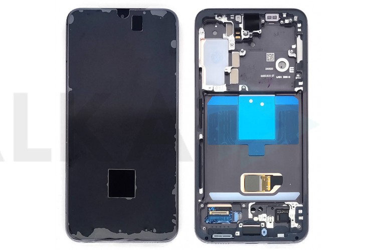 Дисплей для Samsung S901B Galaxy S22 Black в сборе с тачскрином + рамка, 100%