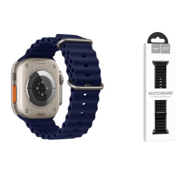 Ремешок для Apple Watch HOCO WA12 Силиконовый ремешок Original series marine с двойной пряжкой (38-41 мм, вечерняя синева)