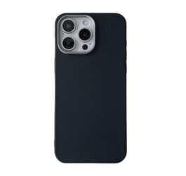 Чехол пластиковый для iPhone 16 Pro Max (6,9)  (черный) имитация кожи