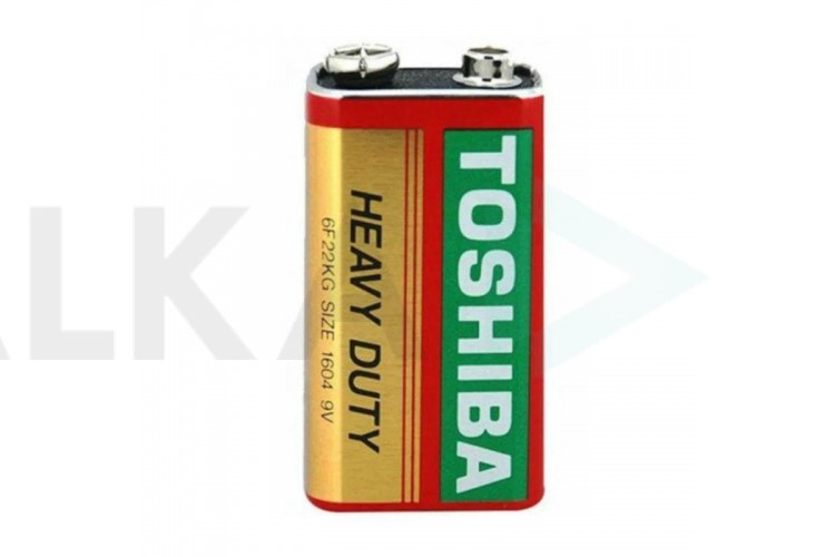 Батарейка солевая Toshiba 6F22 крона/1SH (цена за 10 штук)