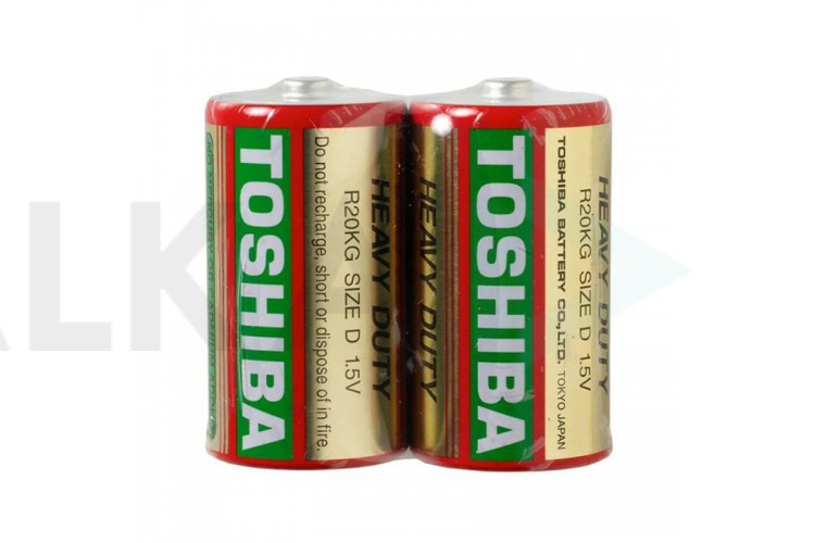 Батарейка солевая Toshiba R20/2SH (цена за спайку 2 шт)