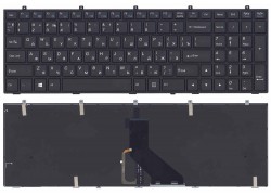 Клавиатура для ноутбука DNS Clevo W350 w370 черная c рамкой
