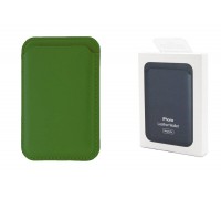 Кармашек визитница на телефона магнитный для MagSafe App wallet с анимацией в цвет (or.) (зеленый)