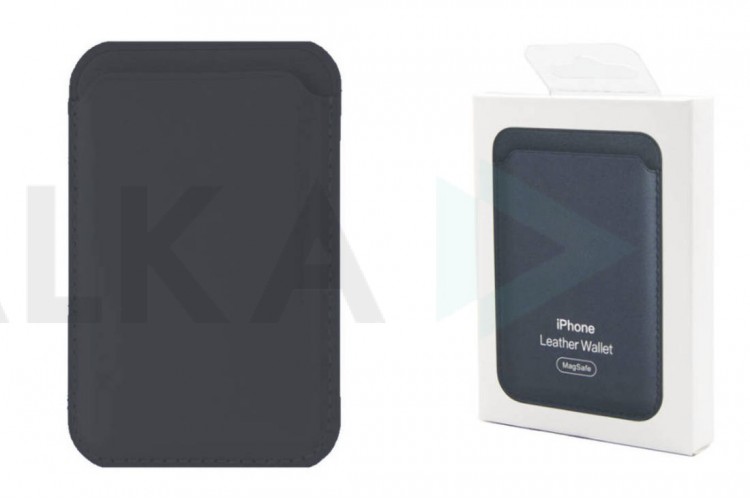 Кармашек визитница на телефона магнитный для MagSafe App wallet с анимацией в цвет (or.) (черный) Black
