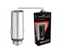 Автомобильное зарядное устройство АЗУ WALKER WCR-23, 3А, 18Вт,  быстрая зарядка QC 3.0, серебряное