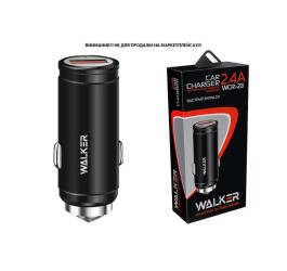 Автомобильное зарядное устройство АЗУ WALKER WCR-23, 3А, 18Вт, быстрая зарядка QC 3.0, черное