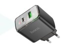 Сетевое зарядное устройство USB + USB-C HOCO CS42A PD30W+ QC3.0 (черный)