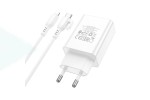 Сетевое зарядное устройство USB-C + кабель Lightning - Type-C BOROFONE BA21A Pro  charger PD20W (белый)